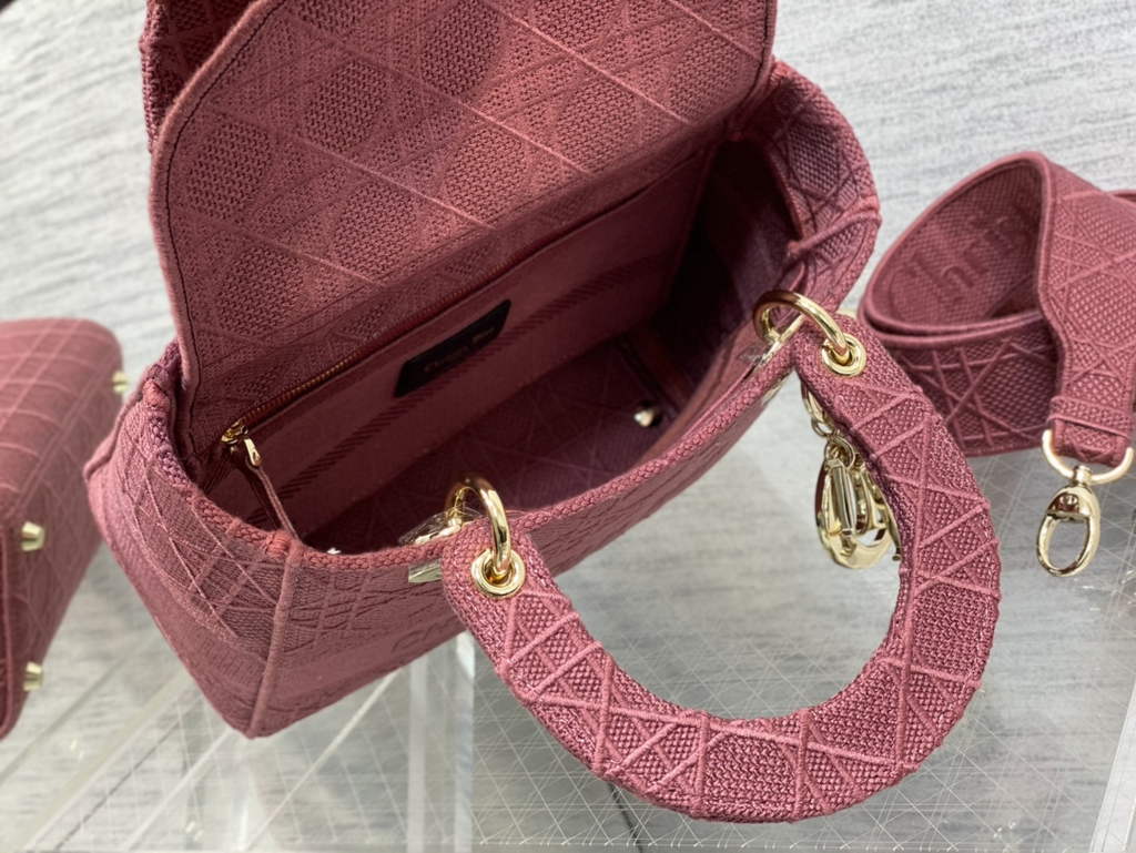 Dior M0565 Medium Lady D-Lite Bag Red wood Cannage - Default Title - View 8