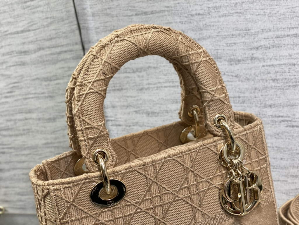 Dior M0565 Medium Lady D-Lite Bag Beige wood Cannage - Default Title - View 3