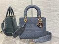 Dior M0565 Medium Lady D-Lite Bag Gray wood Cannage - Default Title - View 1