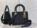 Dior M0565 Medium Lady D-Lite Bag Black wood Cannage - Default Title - View 1