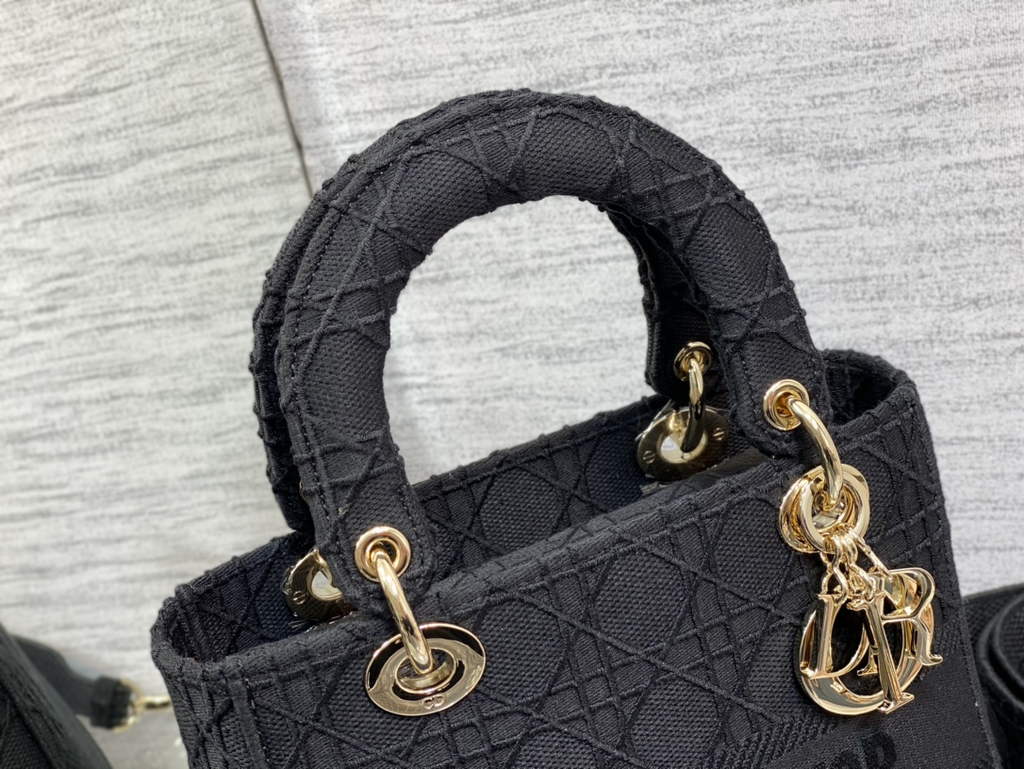 Dior M0565 Medium Lady D-Lite Bag Black wood Cannage - Default Title - View 3
