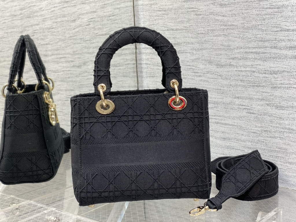 Dior M0565 Medium Lady D-Lite Bag Black wood Cannage - Default Title - View 5