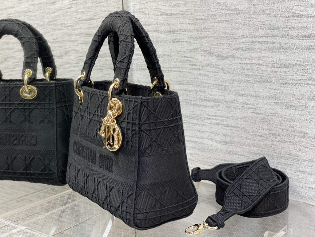 Dior M0565 Medium Lady D-Lite Bag Black wood Cannage - Default Title - View 6