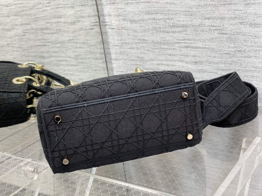 Dior M0565 Medium Lady D-Lite Bag Black wood Cannage - Default Title - View 7