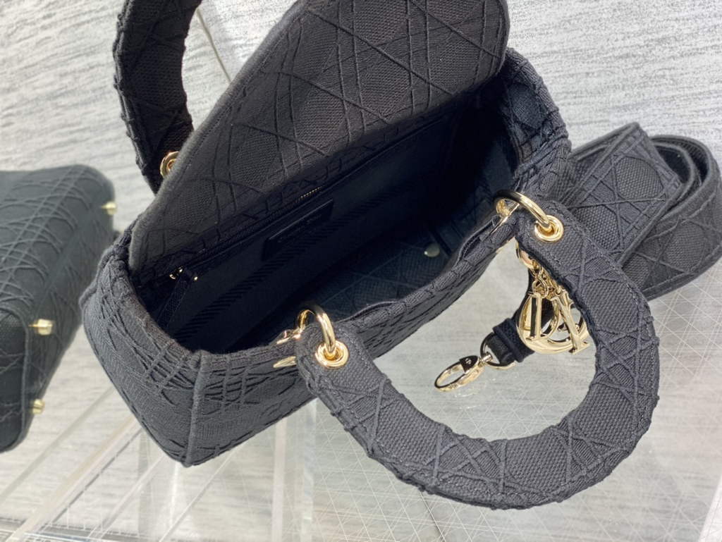 Dior M0565 Medium Lady D-Lite Bag Black wood Cannage - Default Title - View 8