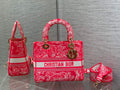 Dior M0565 Medium Lady D-Lite Bag Pink Toile de Jouy - Default Title - View 1