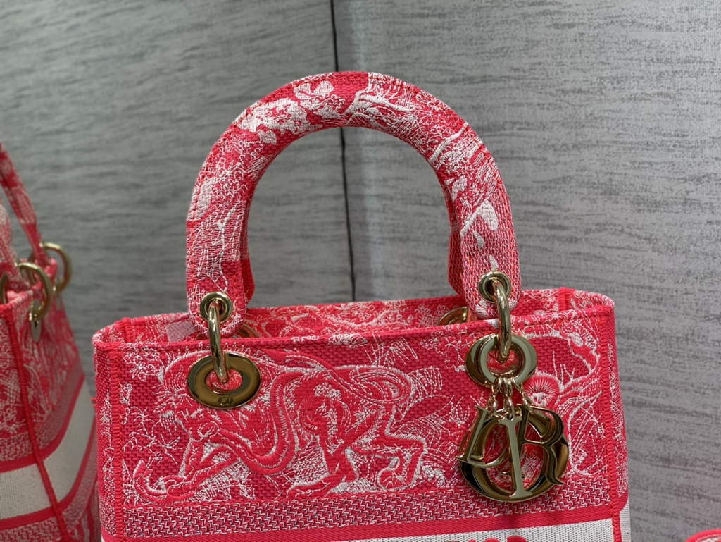 Dior M0565 Medium Lady D-Lite Bag Pink Toile de Jouy - Default Title - View 2