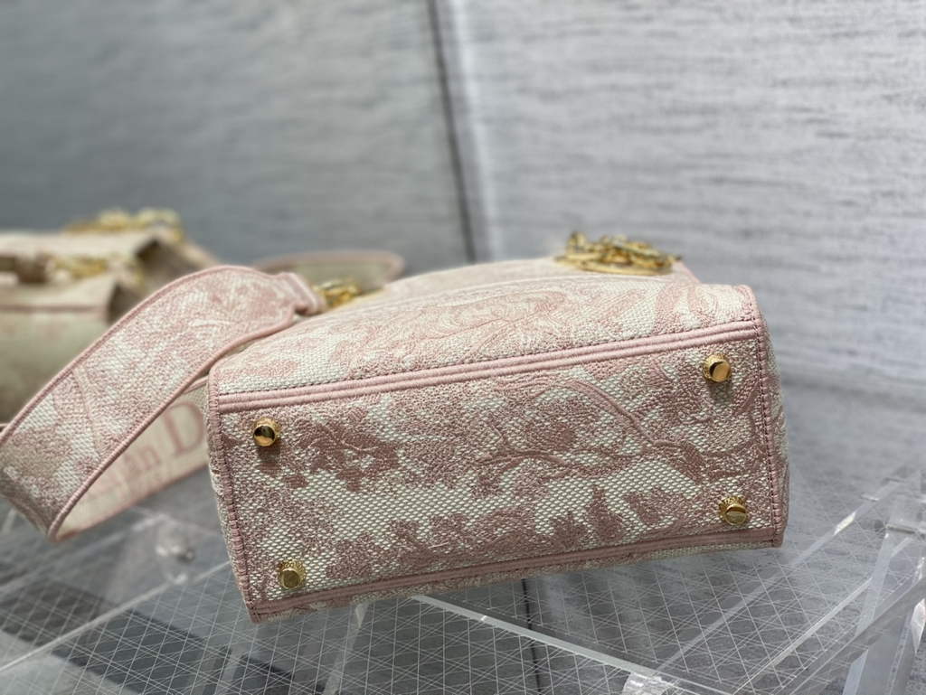 Dior M0565 Medium Lady D-Lite Bag Rose Des Vents Toile de Jouy - Default Title - View 6