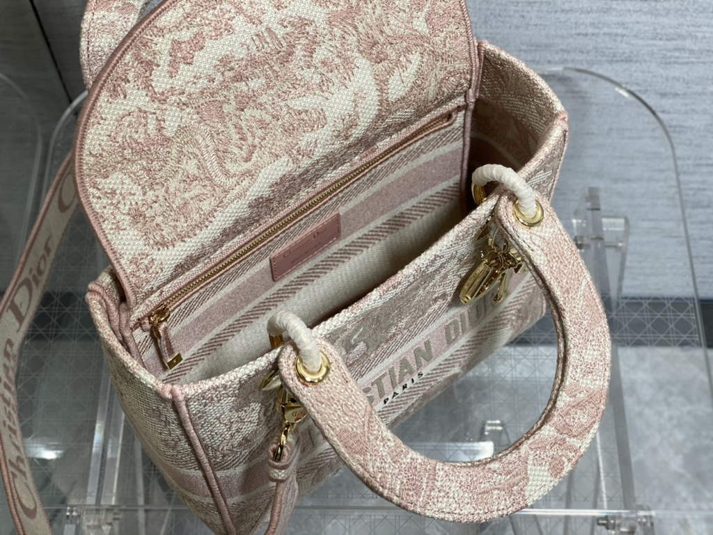 Dior M0565 Medium Lady D-Lite Bag Rose Des Vents Toile de Jouy - Default Title - View 8