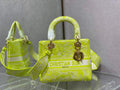 Dior M0565 Medium Lady D-Lite Bag Yellow Toile de Jouy - Default Title - View 1