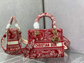 Dior M0565 Medium Lady D-Lite Bag Red Toile de Jouy - Default Title - View 1