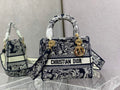 Dior M0565 Medium Lady D-Lite Bag Dark Blue Toile de Jouy - Default Title - View 1