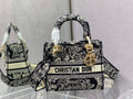Dior M0565 Medium Lady D-Lite Bag Toile de Jouy Black - Default Title - View 1
