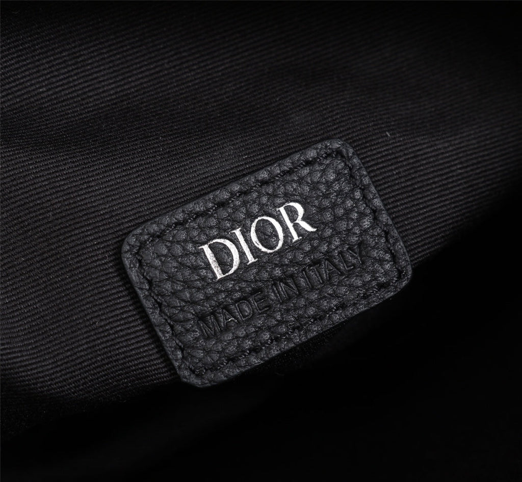Dior 1ADPO093 Saddle Bag Beige and Black Dior Oblique Jacquard