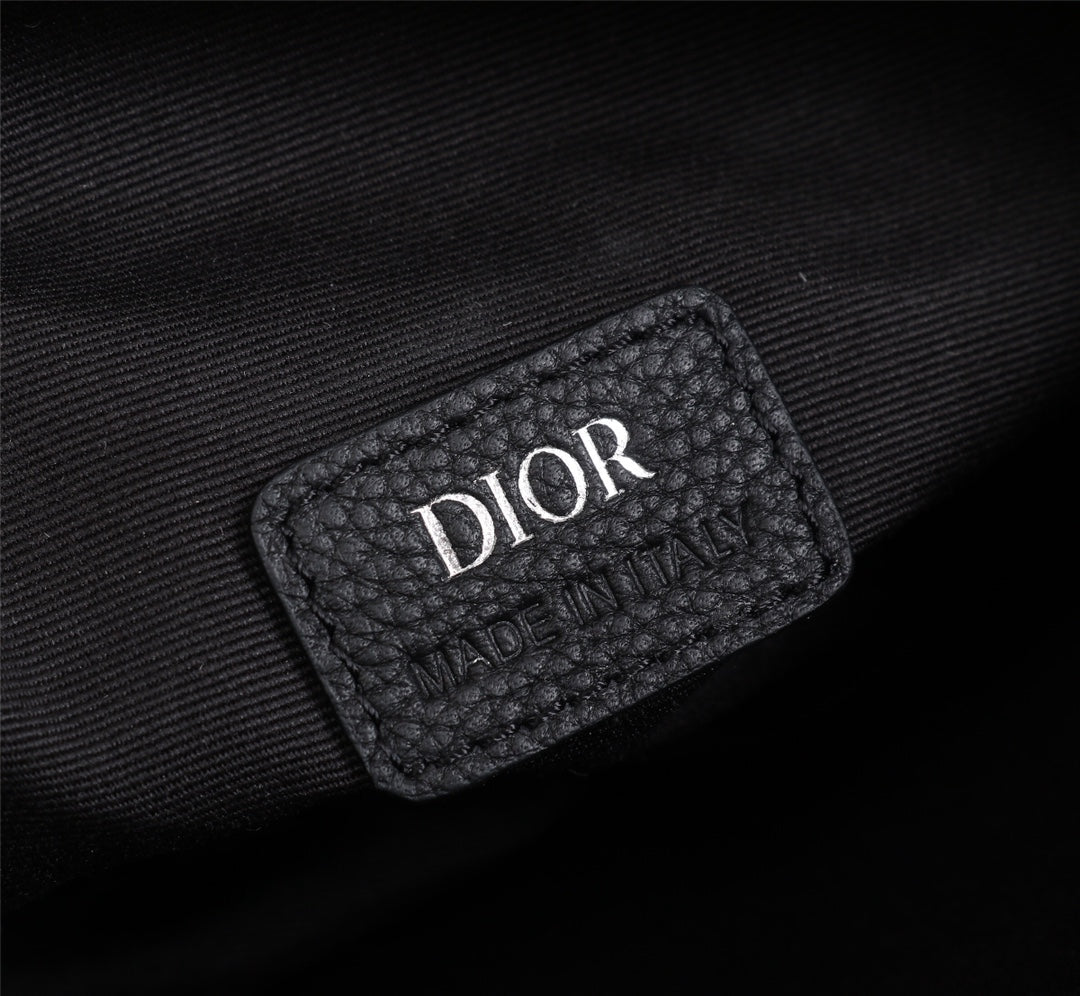 Dior 1ADPO093 Saddle Bag Beige and Black Dior Oblique Jacquard