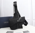 Dior 1ADPO093 Saddle Bag Black Canvas and Smooth Calfskin D