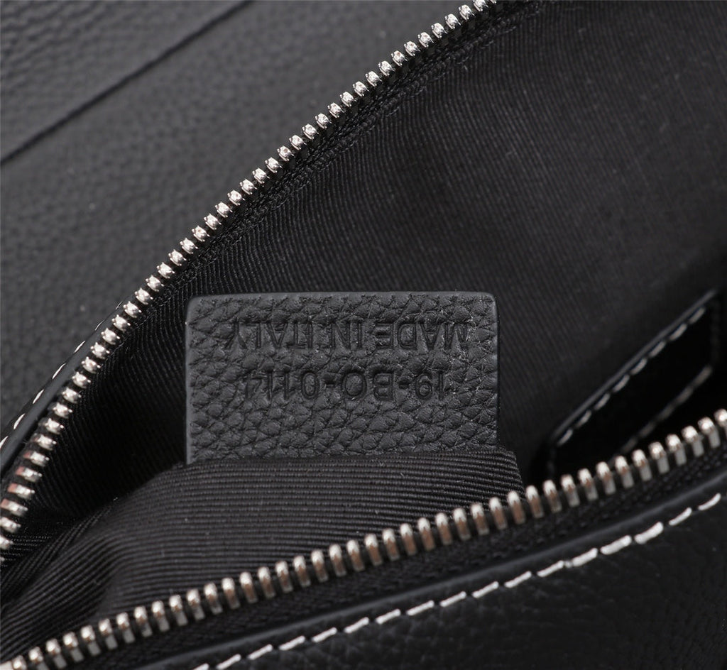 Dior 1ADPO093 Saddle Bag Black Canvas and Smooth Calfskin AAA