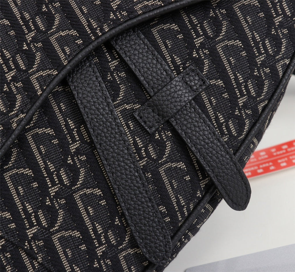 Dior 1ADPO093 Saddle Bag Black Dior Oblique Jacquard a