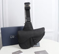 Dior 1ADPO093 Saddle Bag Black Grained Calfskin