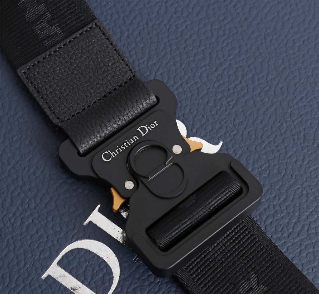 Dior 1ADPO093 Saddle Bag Black Grained Calfskin
