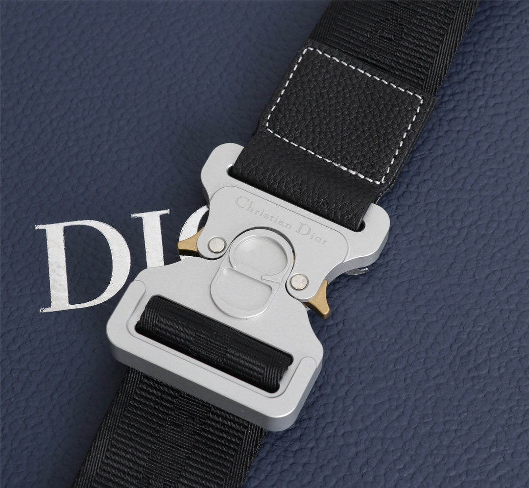 Dior 1ADPO093 Saddle Bag Black Grained Calfskin b