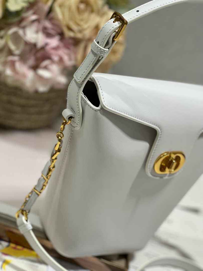Dior 30 Montaigne Amber Mini Bucket Bag S2319 White Leather - Default Title - View 3
