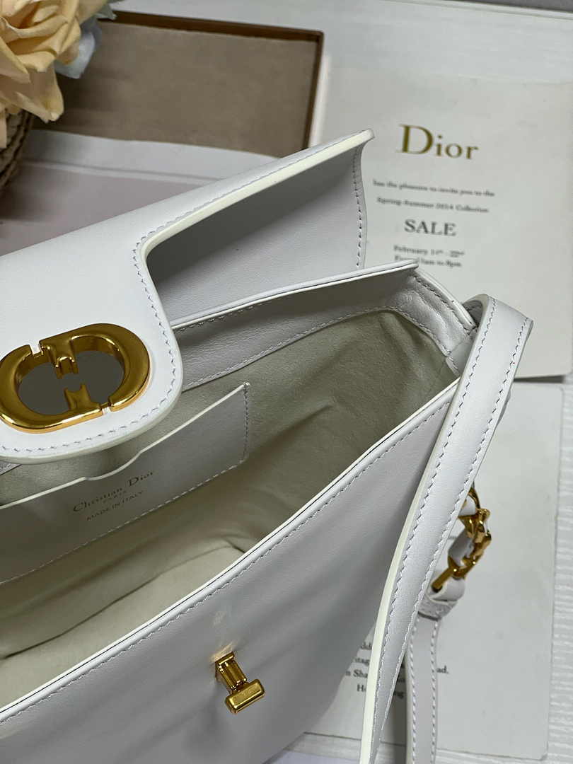 Dior 30 Montaigne Amber Mini Bucket Bag S2319 White Leather - Default Title - View 7