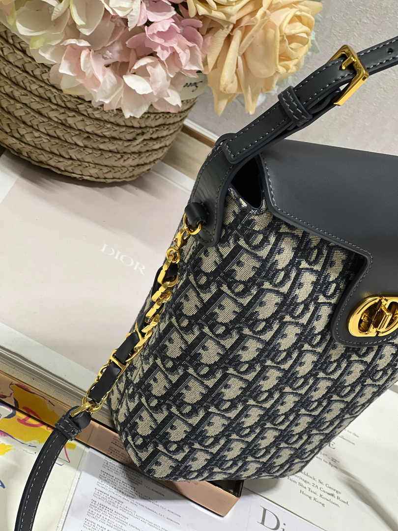 Dior 30 Montaigne Amber Mini Bucket Bag S2319 Blue - Default Title - View 3