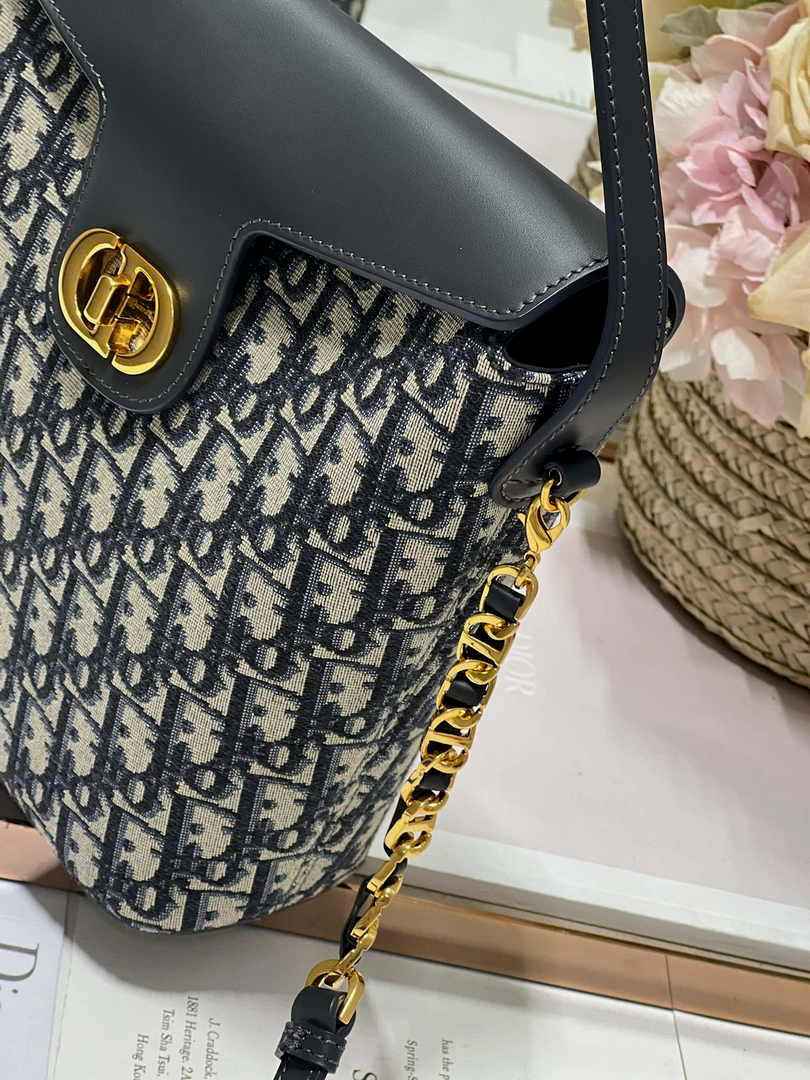 Dior 30 Montaigne Amber Mini Bucket Bag S2319 Blue - Default Title - View 4