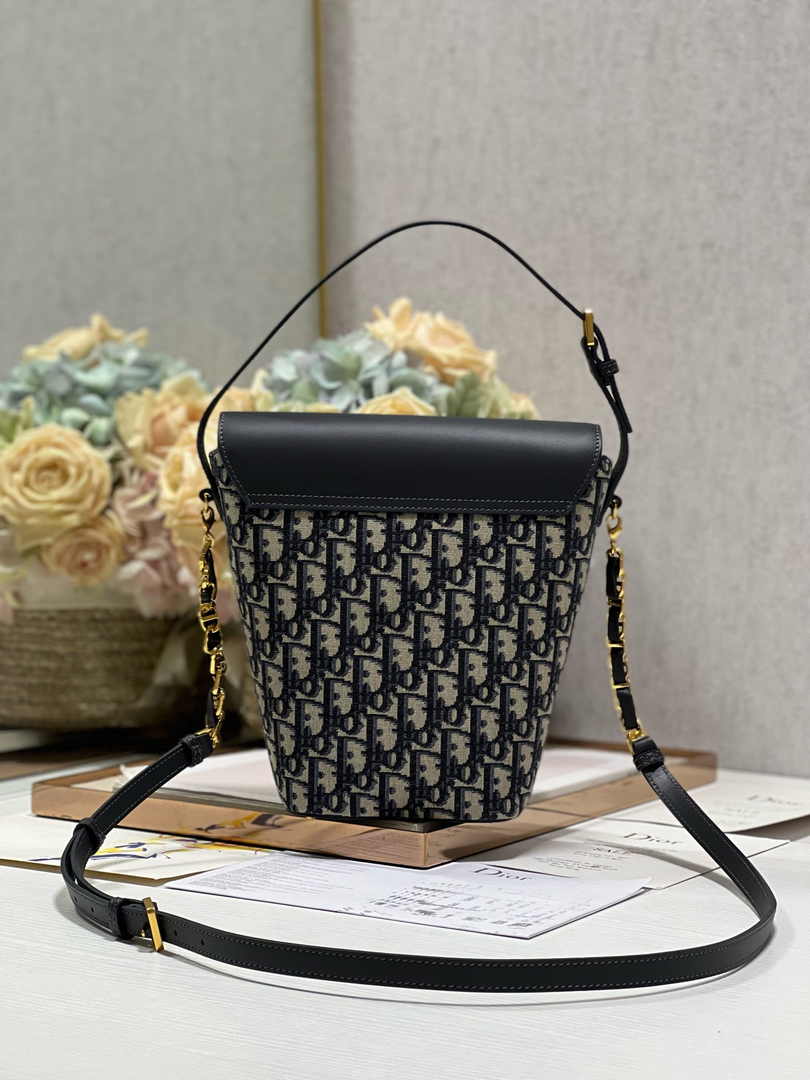 Dior 30 Montaigne Amber Mini Bucket Bag S2319 Blue - Default Title - View 6