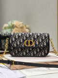 Dior 30 Montaigne Avenue Bag M9260 Blue Oblique Jacquard
