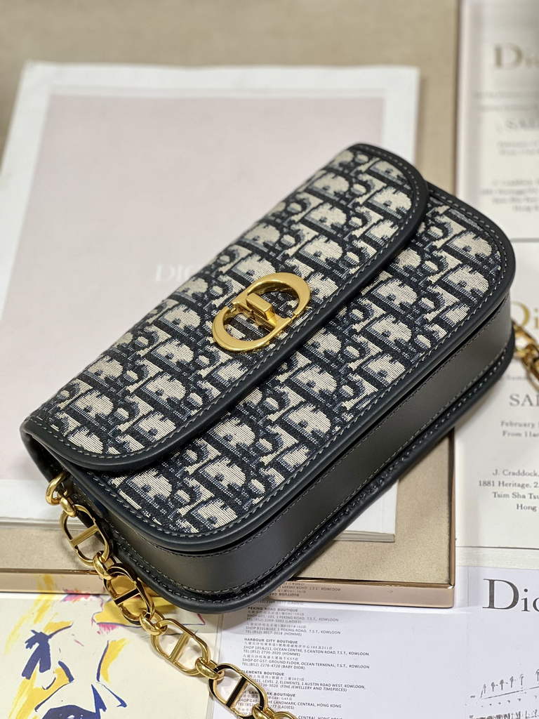 Dior 30 Montaigne Avenue Bag M9260 Blue Oblique Jacquard