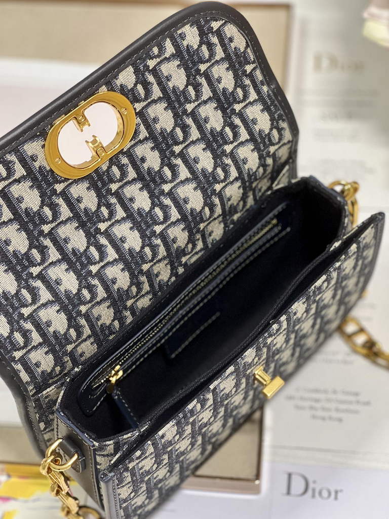 Dior 30 Montaigne Avenue Bag M9260 Blue Oblique Jacquard
