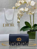 Dior 30 Montaigne Avenue East-West Double Carry Mini Bag S2350 Blue