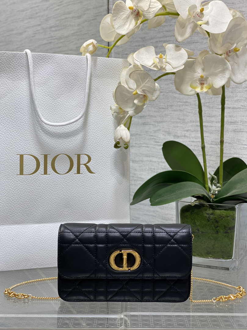 Dior 30 Montaigne Avenue East-West Double Carry Mini Bag S2350 Black