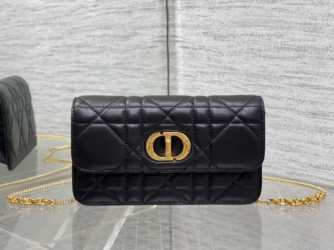 Dior 30 Montaigne Avenue East-West Double Carry Mini Bag S2350 Black