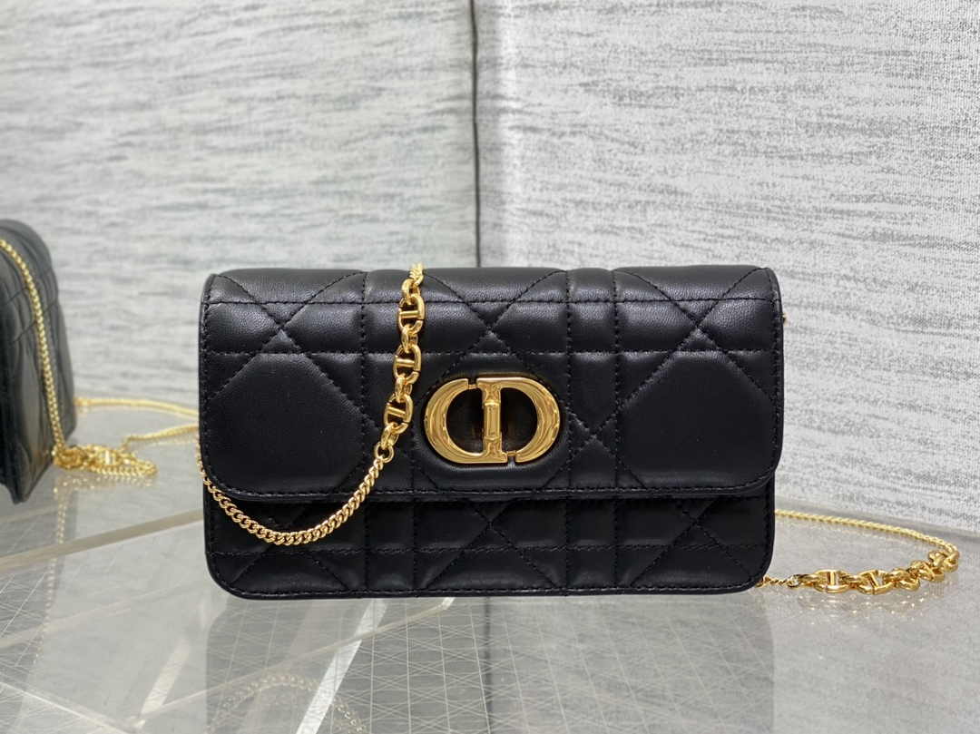 Dior 30 Montaigne Avenue East-West Double Carry Mini Bag S2350 Black