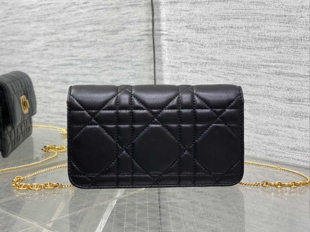 Dior 30 Montaigne Avenue East-West Double Carry Mini Bag S2350 Black