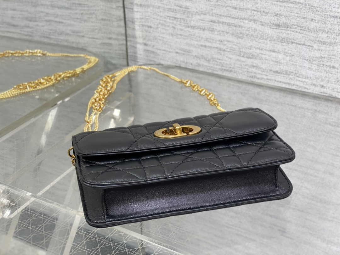 Dior 30 Montaigne Avenue East-West Double Carry Mini Bag S2350 Black