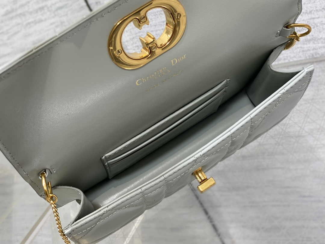Dior 30 Montaigne Avenue East-West Double Carry Mini Bag S2350 Gray