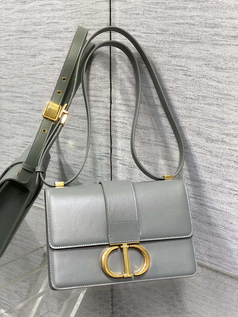 Dior 30 Montaigne Bag Gray Box Calfskin M9203