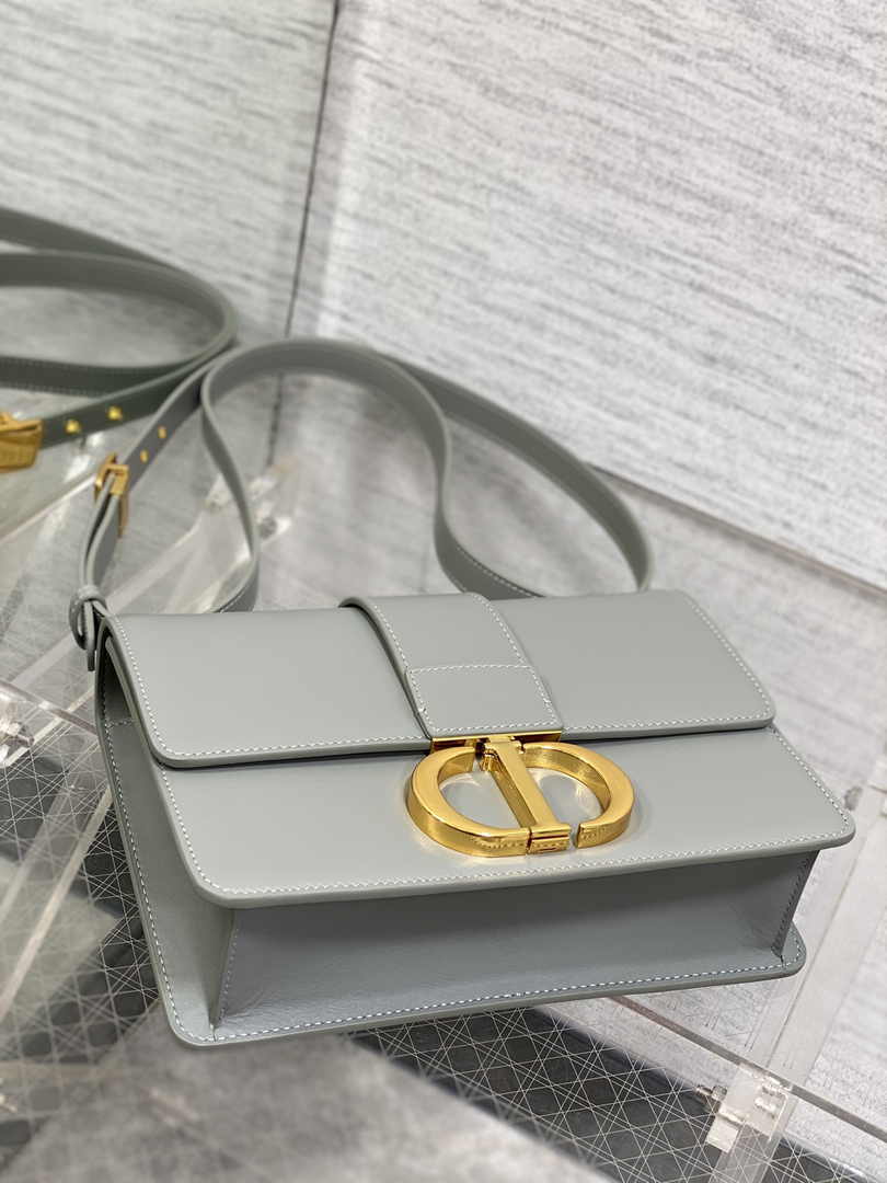 Dior 30 Montaigne Bag Gray Box Calfskin M9203