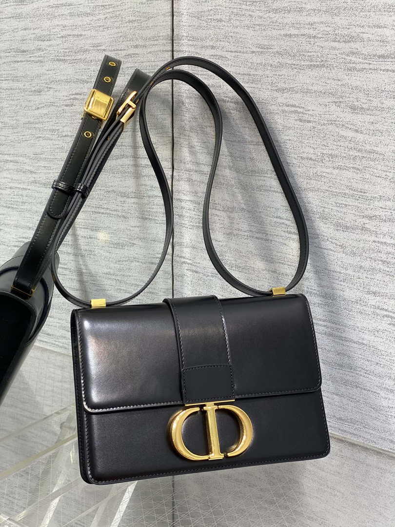 Dior 30 Montaigne Bag Black Box Calfskin M9203