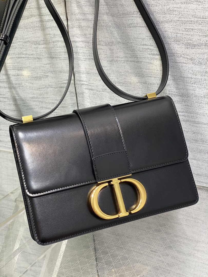 Dior 30 Montaigne Bag Black Box Calfskin M9203