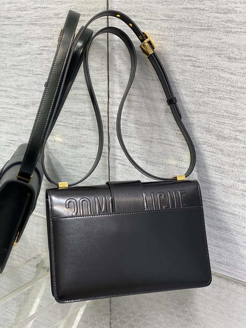 Dior 30 Montaigne Bag Black Box Calfskin M9203