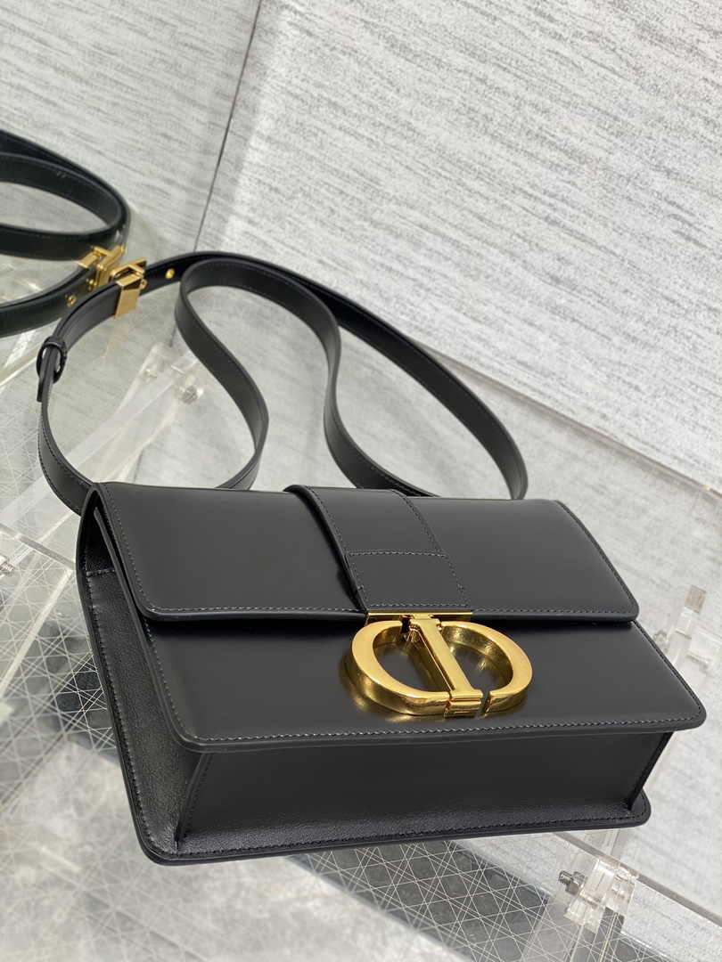 Dior 30 Montaigne Bag Black Box Calfskin M9203