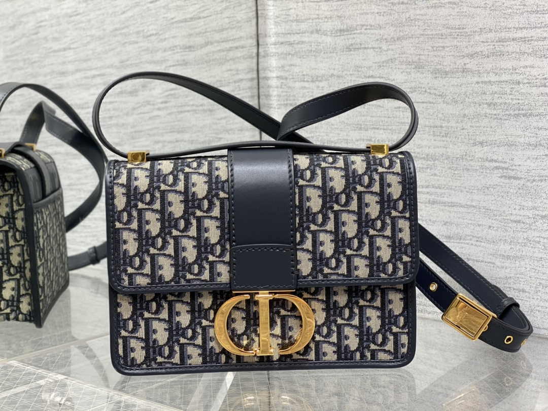 Dior 30 Montaigne Bag M9203 Blue Oblique Jacquard
