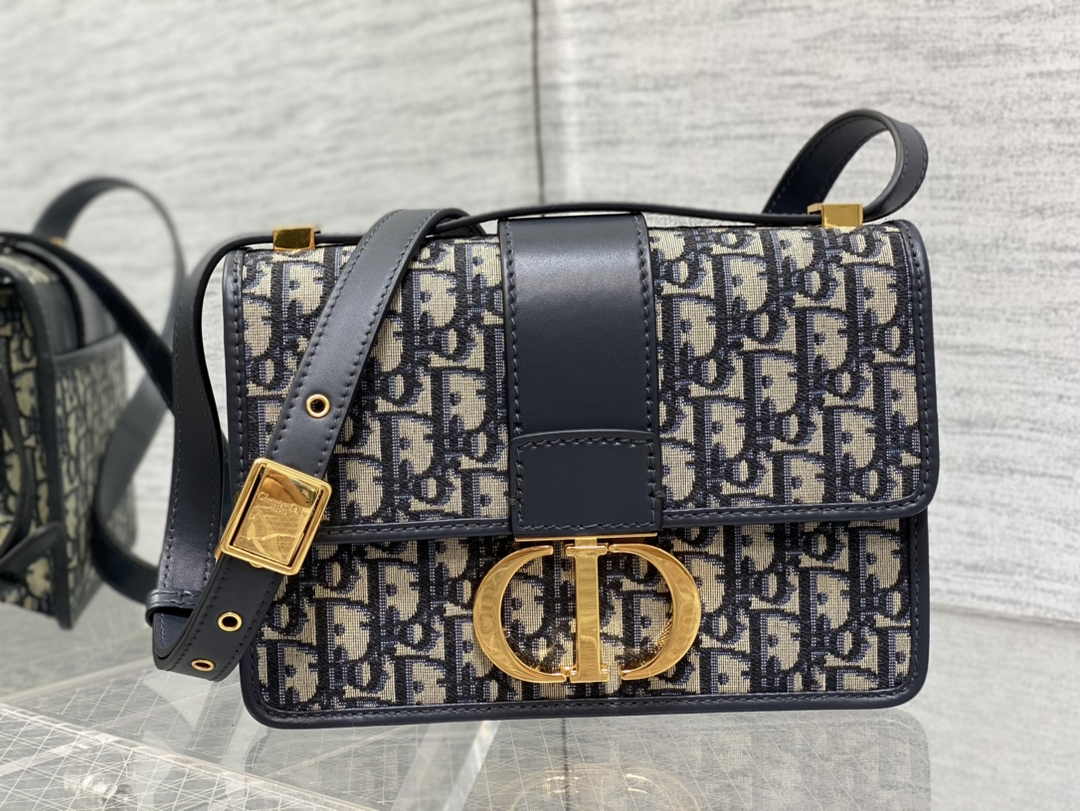 Dior 30 Montaigne Bag M9203 Blue Oblique Jacquard