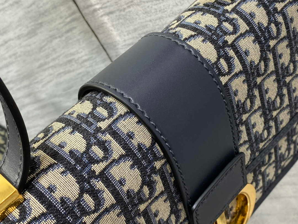 Dior 30 Montaigne Bag M9203 Blue Oblique Jacquard