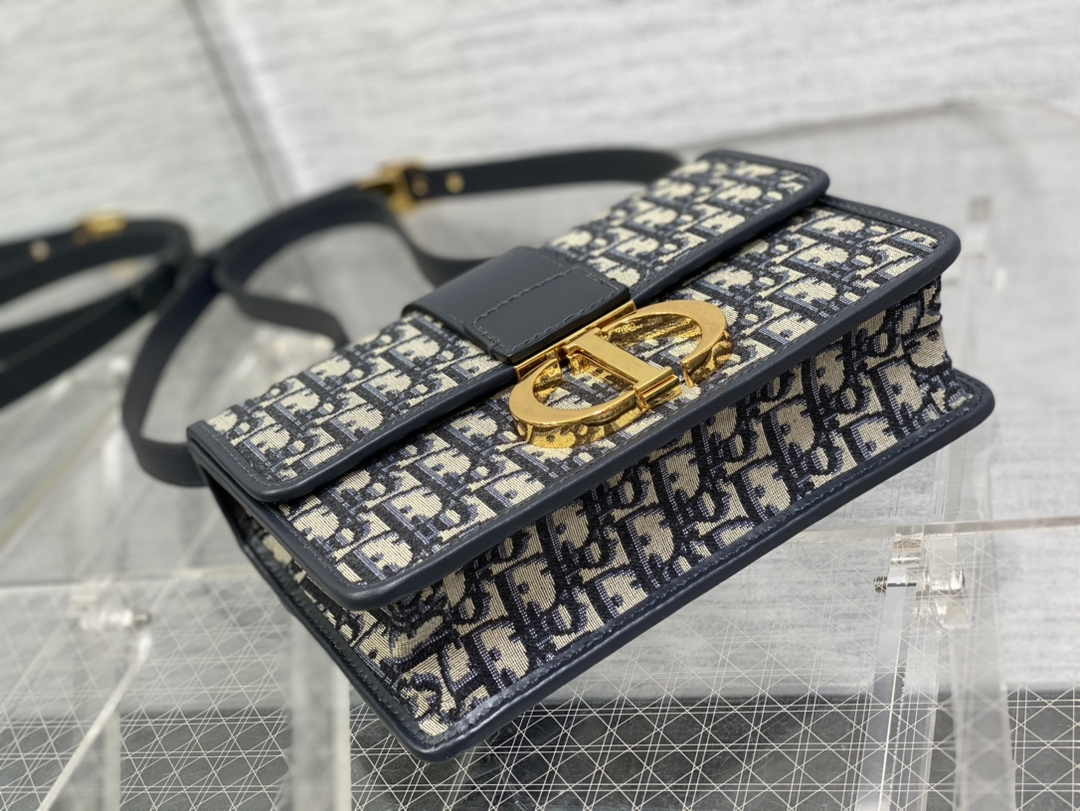 Dior 30 Montaigne Bag M9203 Blue Oblique Jacquard